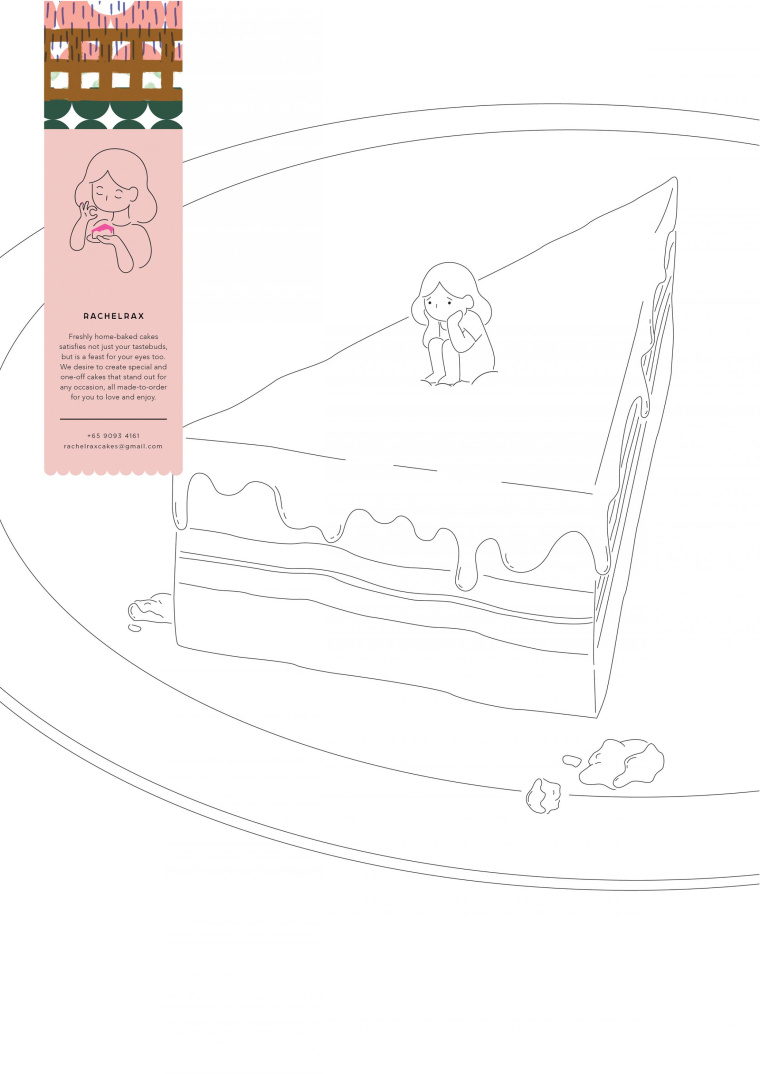 Rachelrax食品蛋糕平面廣告創(chuàng)意設(shè)計欣賞“線條漫畫-憂郁”篇-上海廣告策劃設(shè)計公司