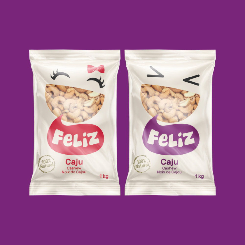 上海包裝設計公司-葡萄牙品牌Feliz堅果零食包裝設計“大嘴笑臉”篇