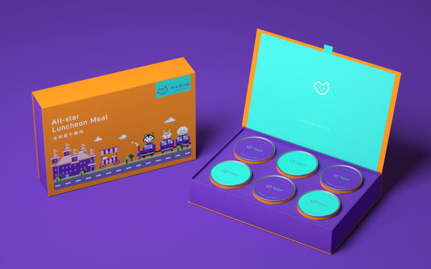 Nonda寵物店商品品牌包裝設(shè)計(jì)，馬賽克寵物插畫風(fēng)格