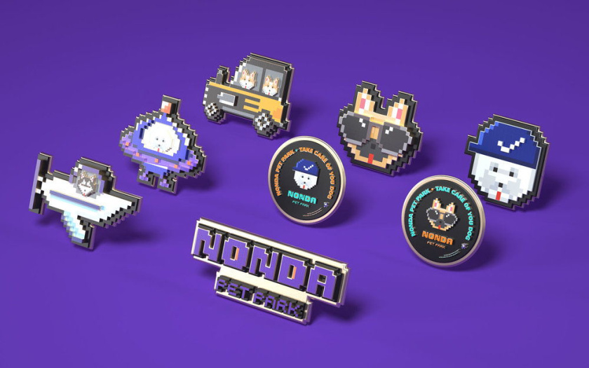 Nonda寵物店商品品牌包裝設(shè)計(jì)，馬賽克寵物插畫風(fēng)格