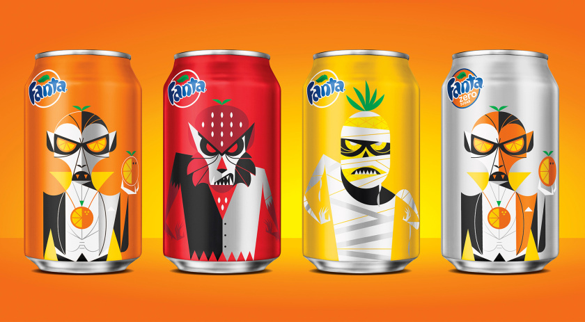 芬達萬圣節系類可愛汽水飲料包裝設計-上海包裝設計公司