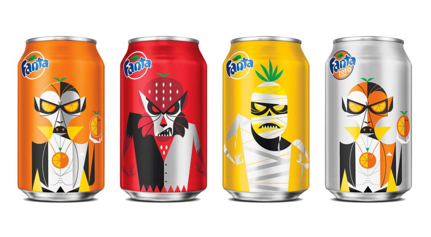 芬達萬圣節系類可愛汽水飲料包裝設計-上海包裝設計公司