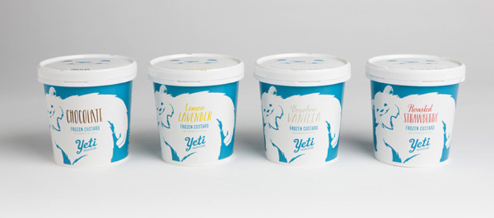 雪人冷凍蛋奶凍包裝設計“雪球熊”