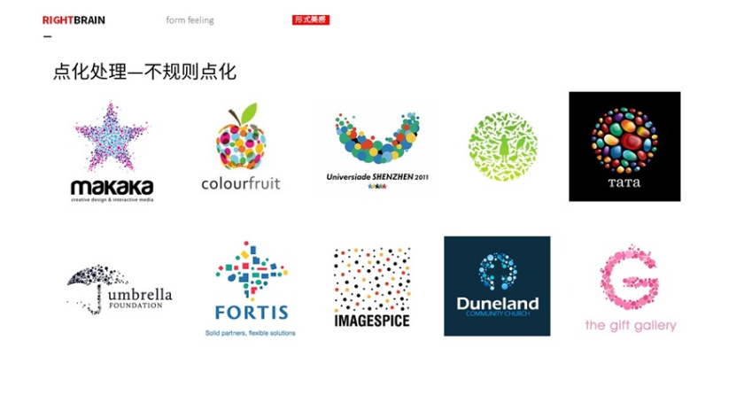 logo圖形的造型手法-點形-不規(guī)則點化