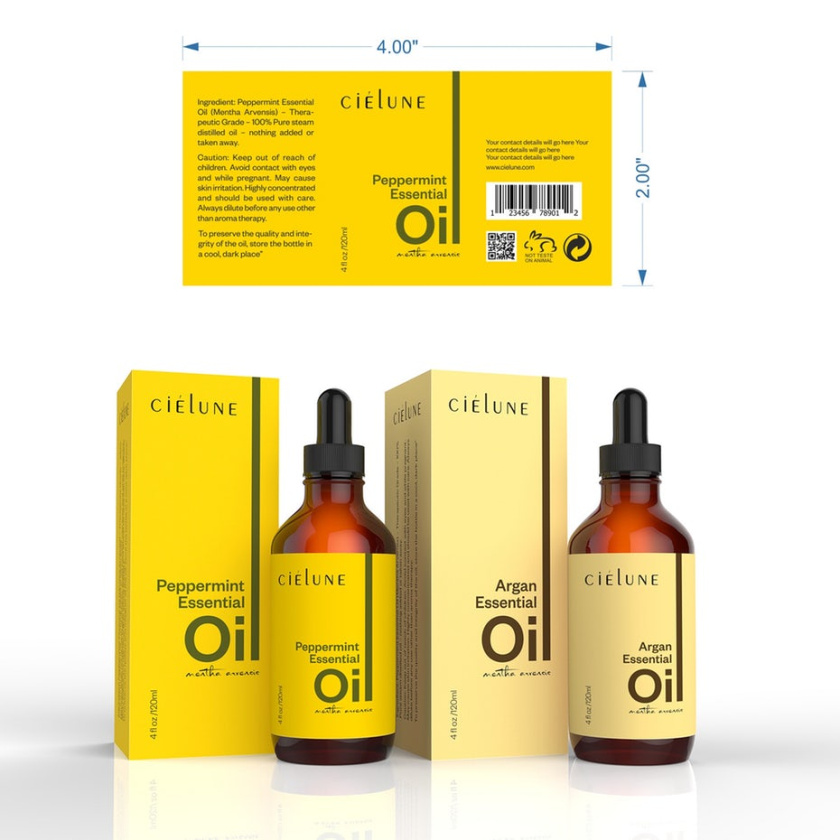 Cielune Argan Oil 精油包裝設計標簽