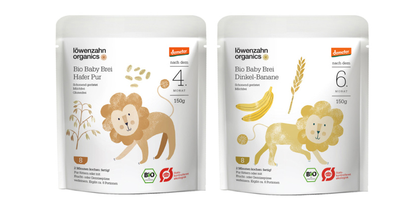 L?wenzahn有機嬰兒食品包裝設計”清新小獅子動物插畫“--上海包裝設計公司