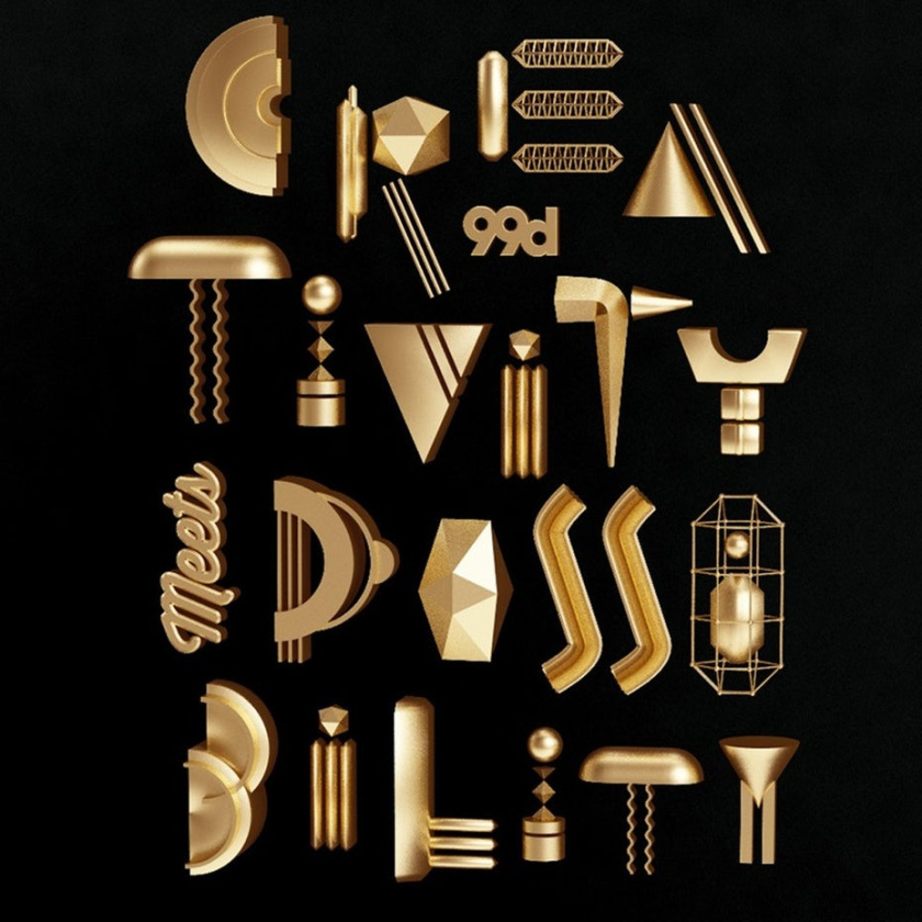 3D設計-創意和有趣的金屬海報設計，