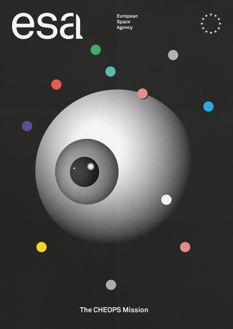 ESA歐洲航天局火箭logo設計與矢量彩色簡潔科幻天文插圖VI設計