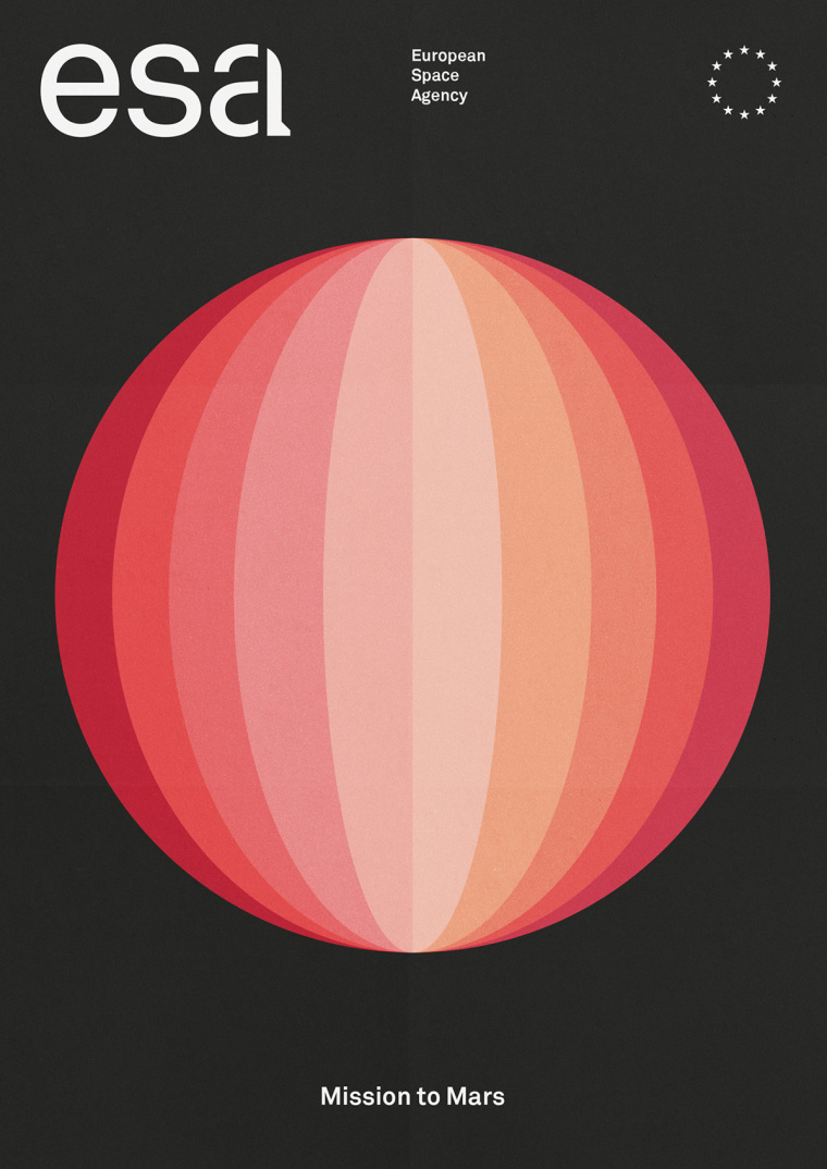 ESA歐洲航天局火箭logo設計與矢量彩色簡潔科幻天文插圖VI設計