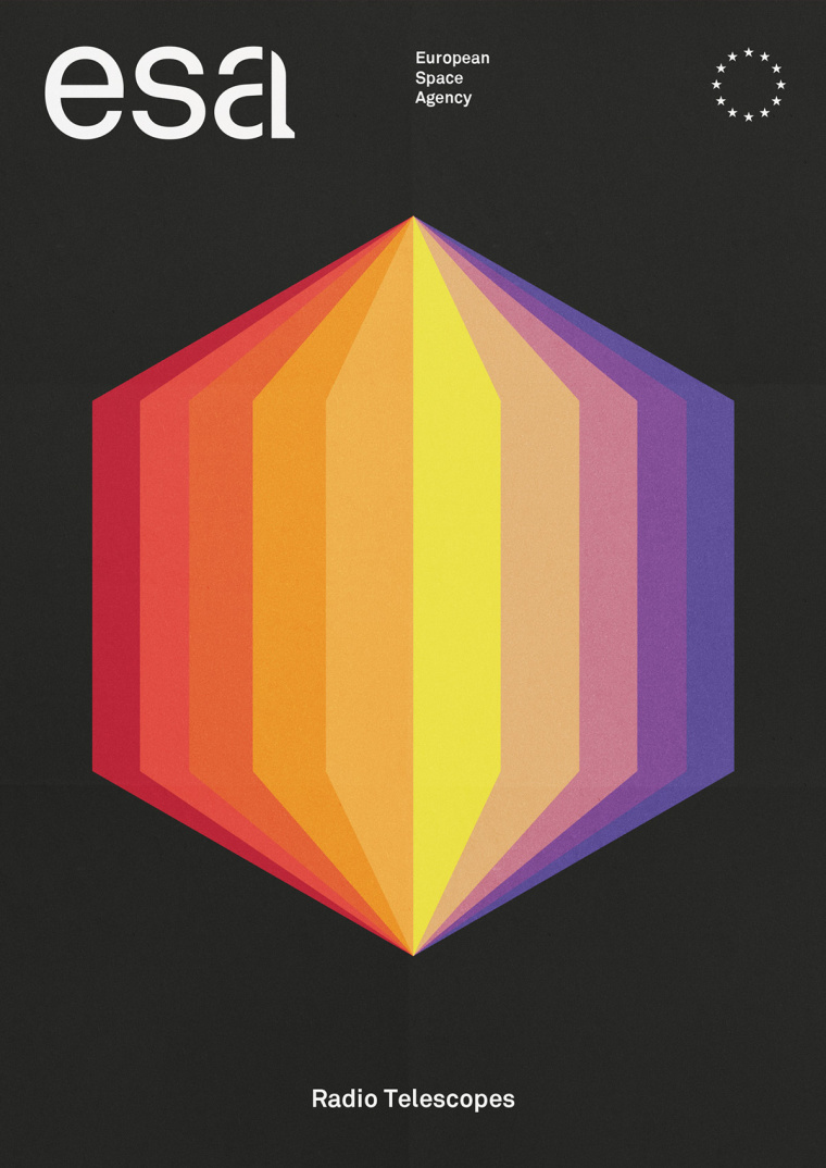 ESA歐洲航天局火箭logo設計與矢量彩色簡潔科幻天文插圖VI設計