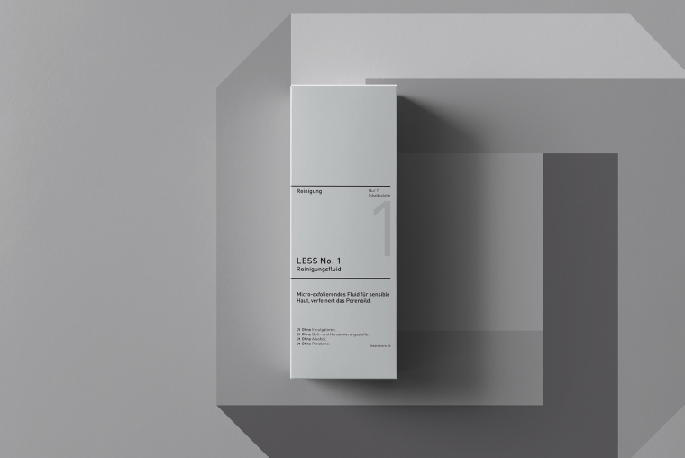 LESS化妝品品牌：最小的品牌標識與最簡單的包裝設計