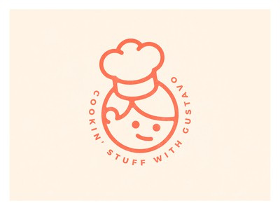 廚師帽加圓圈logo設計