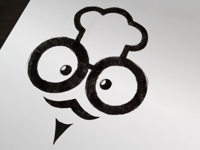 黑色眼鏡加廚師帽的logo設計