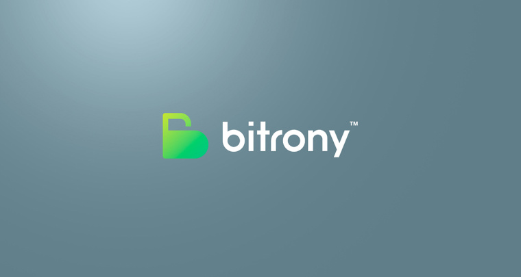 Bitrony 安全支付公司logo設計，字母B與鎖具的結合