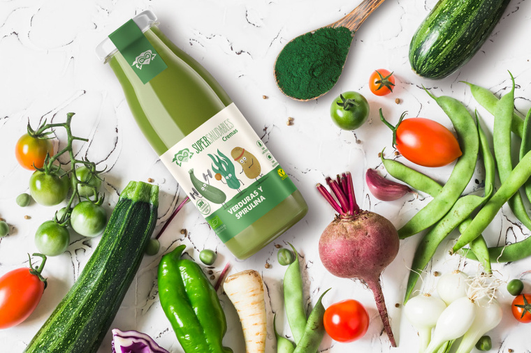 全新生態面霜系列SuperSaludables包裝設計，柔和的顏色來代表“生物”的美學