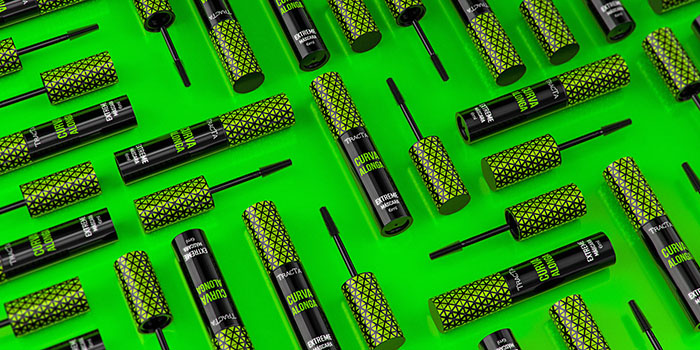 Tracta 睫毛膏包裝設計靈感，塑料和PVC材質搭配幾何圖形