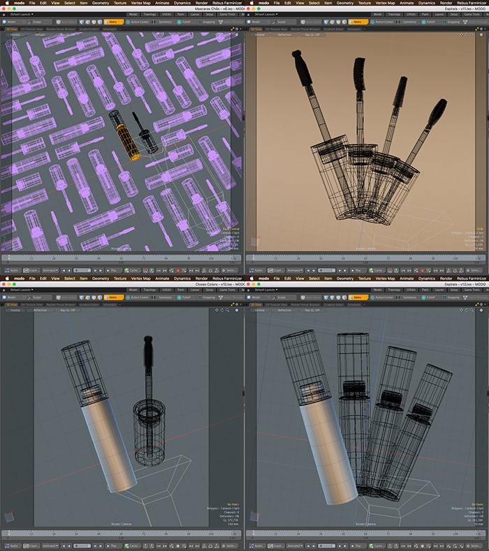 Tracta 睫毛膏包裝設計靈感，塑料和PVC材質搭配幾何圖形-產品3D建模