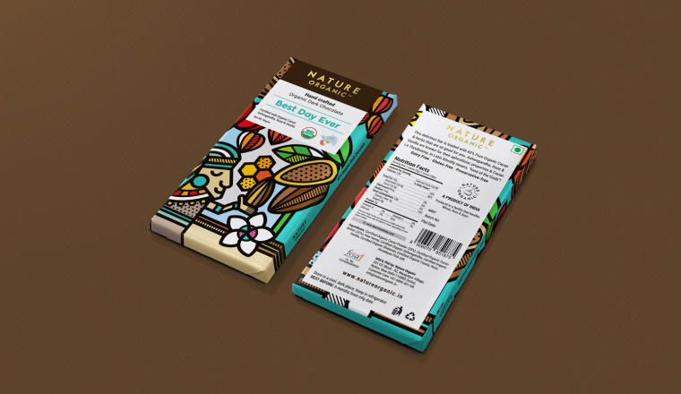 Nature Organic自然有機巧克力包裝設(shè)計，幾何插畫風(fēng)驚艷設(shè)計