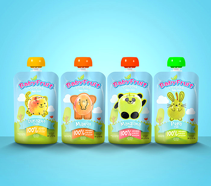 水果外形童趣動(dòng)物線條插畫風(fēng)格 BABYFRUIT嬰兒水果泥輔食裝設(shè)計(jì)-上海包裝設(shè)計(jì)公司欣賞