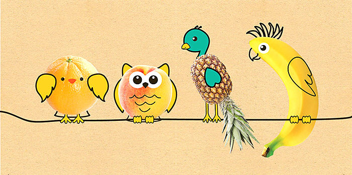 BABYFRUIT嬰兒水果泥輔食包裝-水果外形童趣動(dòng)物線條插畫設(shè)計(jì)