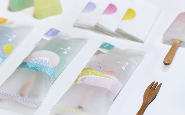 有趣清新的Tablewore 帶木制餐具的冰棍棒冰冰淇淋包裝設(shè)計插畫設(shè)計