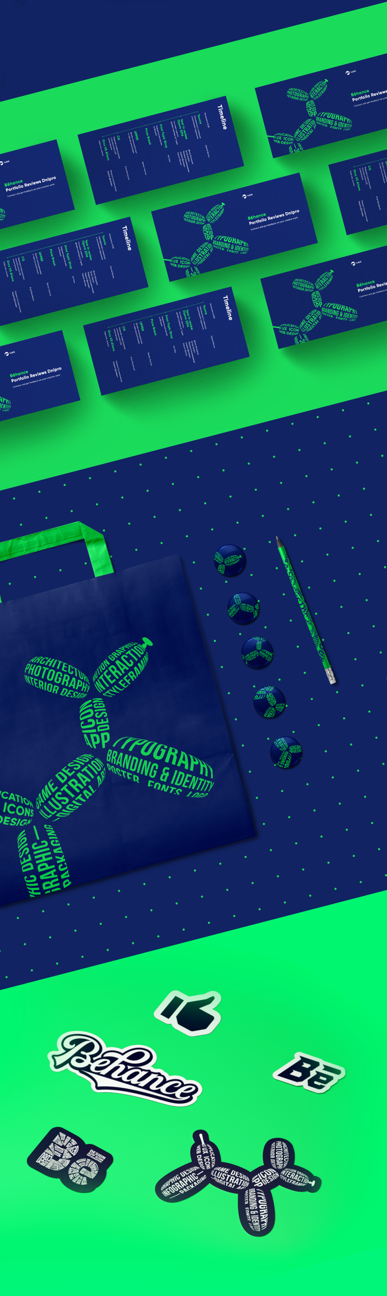 Behance線下活動視覺形象VI設計標志設計，充滿能量與運動感的吉祥物設計