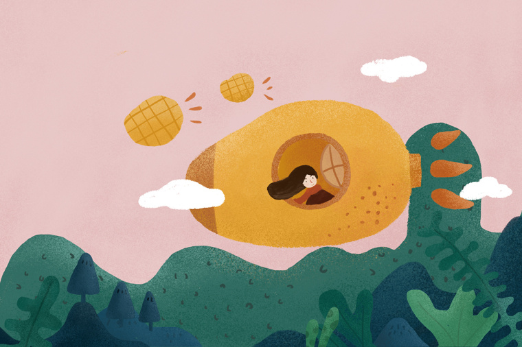 鳳梨酥店“一封情酥”插圖畫式包裝設計“情不自已，酥給了你”