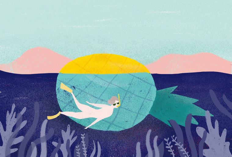 鳳梨酥店“一封情酥”插圖畫式包裝設計“情不自已，酥給了你”