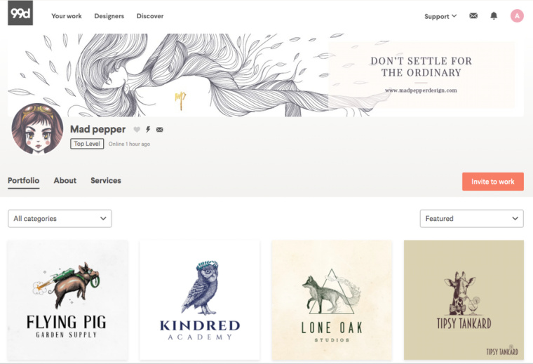 頂級平面設計師Mad pepper在99designs上的設計作品