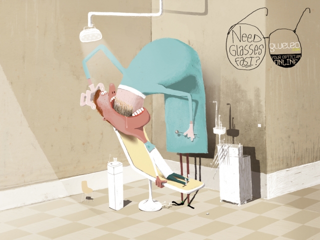 Gweleo 眼鏡商城搞怪幽默手法平面創(chuàng)意廣告設(shè)計(jì)-牙醫(yī)