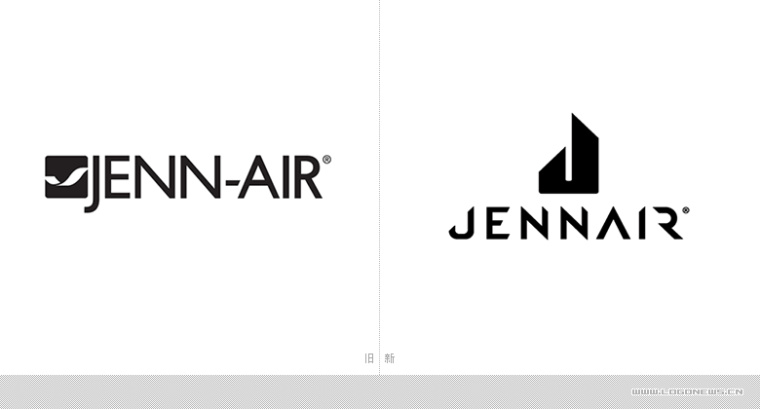 JennAir廚房電器用具品牌LOGO設計，源自通風爐灶和字母J的logo