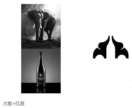 大象+紅酒logo設計
