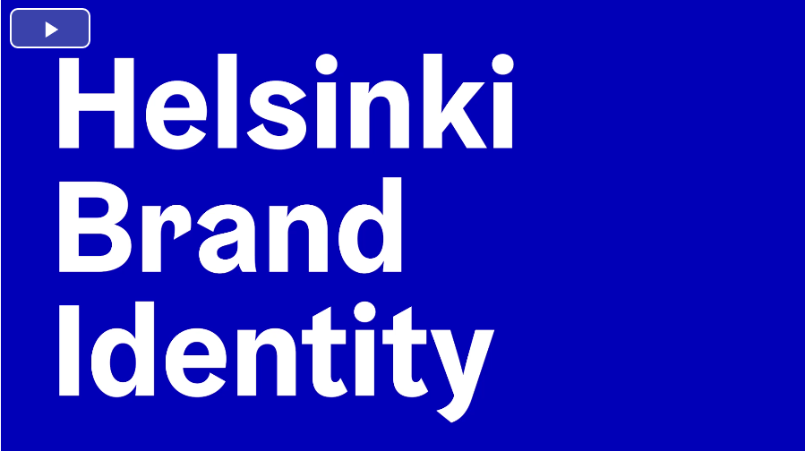 芬蘭赫爾辛基城市品牌VI形象設計logo設計，錦旗框logo+波浪圖形VI設計