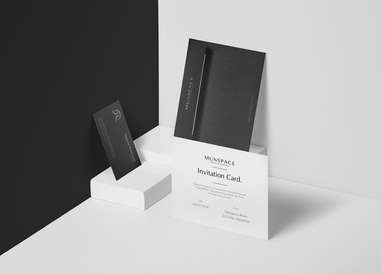 MUNSPACE咖啡（店）品牌形象設計logo設計，簡約心形符號+字母M