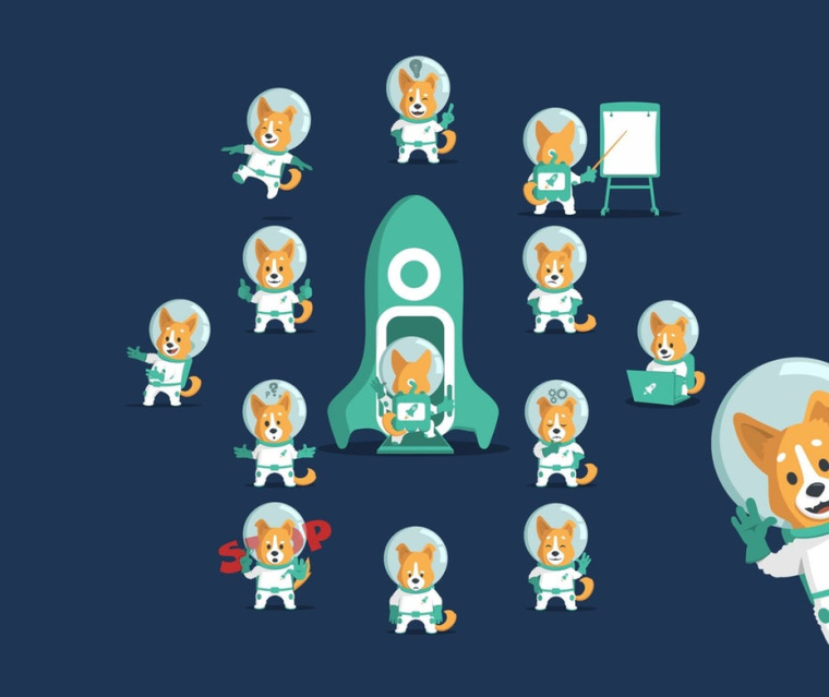 宇航員狗吉祥物標(biāo)志設(shè)計(jì)