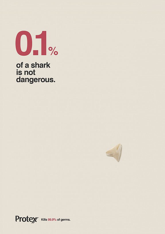Protex抗菌洗手液創意平面廣告策劃設計-鯊魚篇