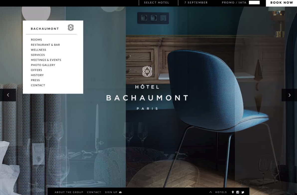 BACHAUMONT巴黎酒店品牌VI視覺形象識別設計與logo設計