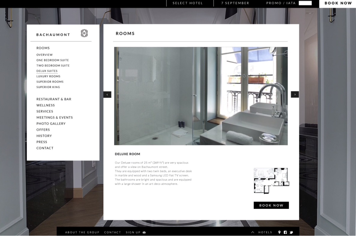 BACHAUMONT巴黎酒店品牌VI視覺形象識別設計與logo設計