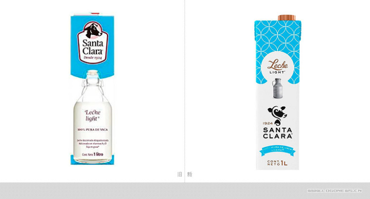 Santa Clara 乳制品品牌形象與標志重塑設計-新舊包裝設計對比