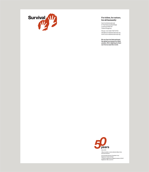 生存國際人權公益組織50周年標志設計——上海標志設計公司欣賞