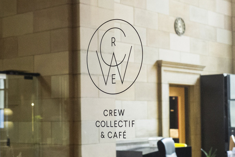 Crew Collective＆cafe品牌形象VI設計logo設計，現代美學與傳統設計元素相結合