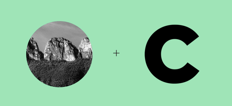 Chipinque生態公園品牌形象VI設計logo設計，字母C上融合了山頂的照片