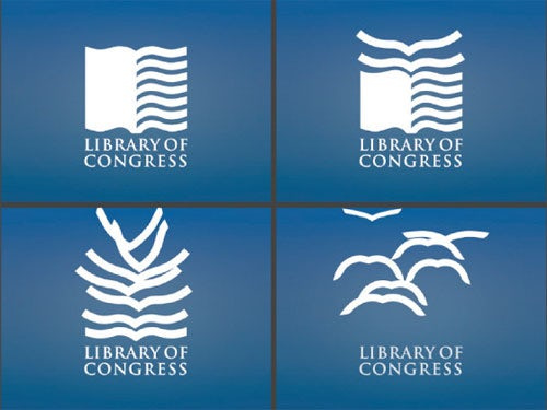 國會圖書館標志-知識就是翅膀logo設計