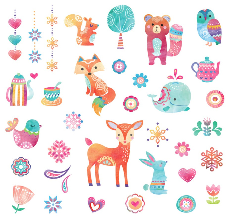 一套北歐動物郵票設計--上海品牌設計公司