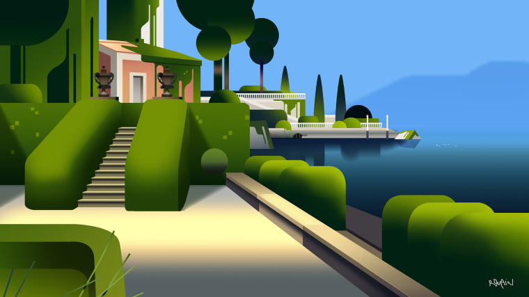 上海設(shè)計公司欣賞：后院立體風(fēng)景插畫設(shè)計