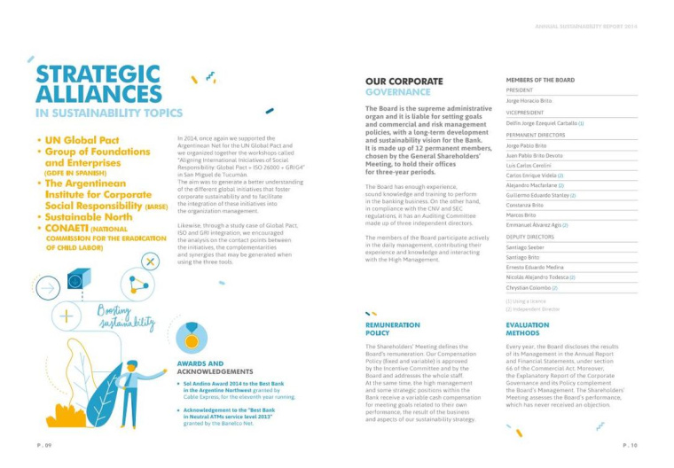 Macro銀行宣傳冊設計欣賞，時尚扁平插畫風格