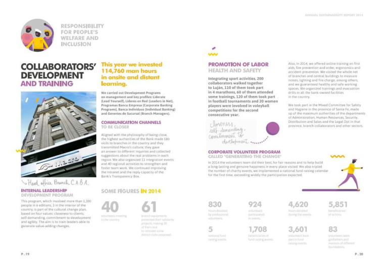 Macro銀行宣傳冊設計欣賞，時尚扁平插畫風格