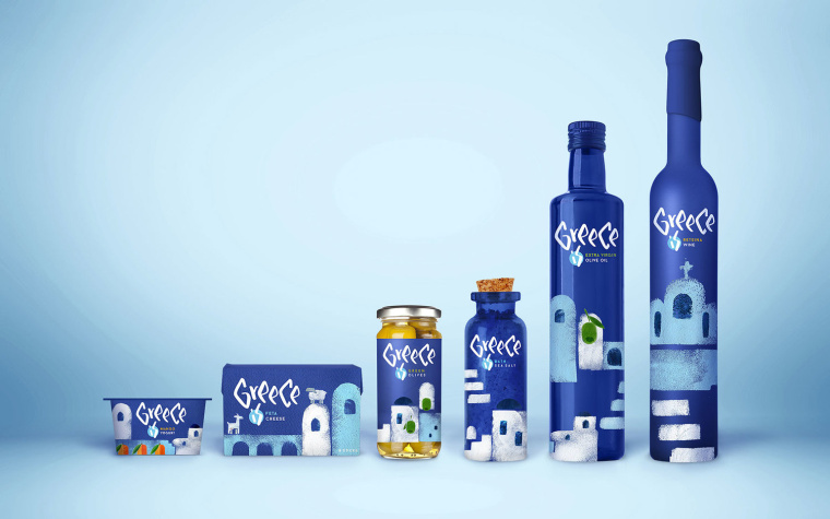 一個美麗的希臘地方特產食品包裝設計概念：送你去希臘的陽光島