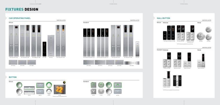 LUXEN電梯宣傳畫冊與產(chǎn)品樣本手冊設計，銀色工業(yè)科技風與生活感