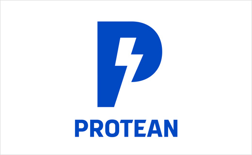 電動汽車技術公司Protean Electric 企業logo設計，閃電字母P